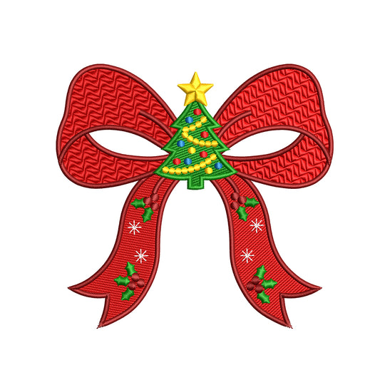 Christmas Tree Bow Embroidery Designs For Machine - SG28102607