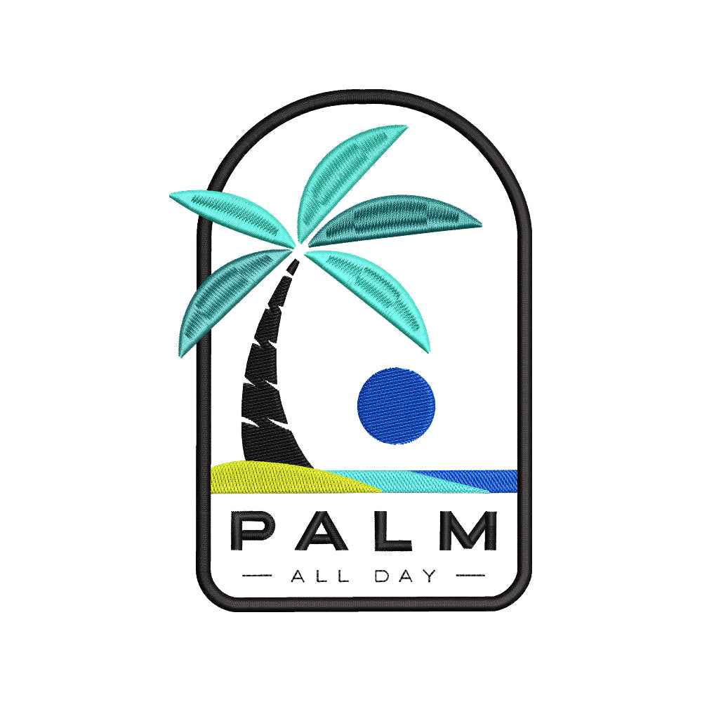 Palm All Day Embroidery Design Summer Tropical Beach Palm Tree - SG29052605