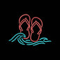 Flip Flops and Ocean Waves Embroidery Design Summer Beach Sandals - SG29052607