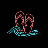 Flip Flops and Ocean Waves Embroidery Design Summer Beach Sandals - SG29052607