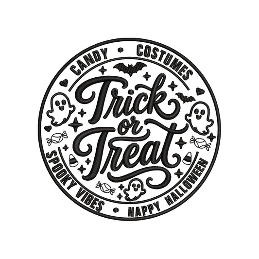 Halloween Trick Or Treat Embroidery Design - SG29072602
