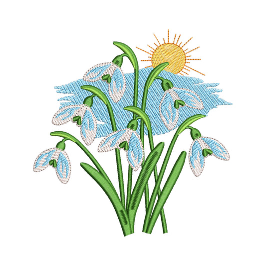 Spring Snowdrops Embroidery Design - SG300302