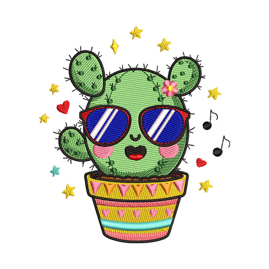 Singing Fiesta Cactus Embroidery Design - SG30050104