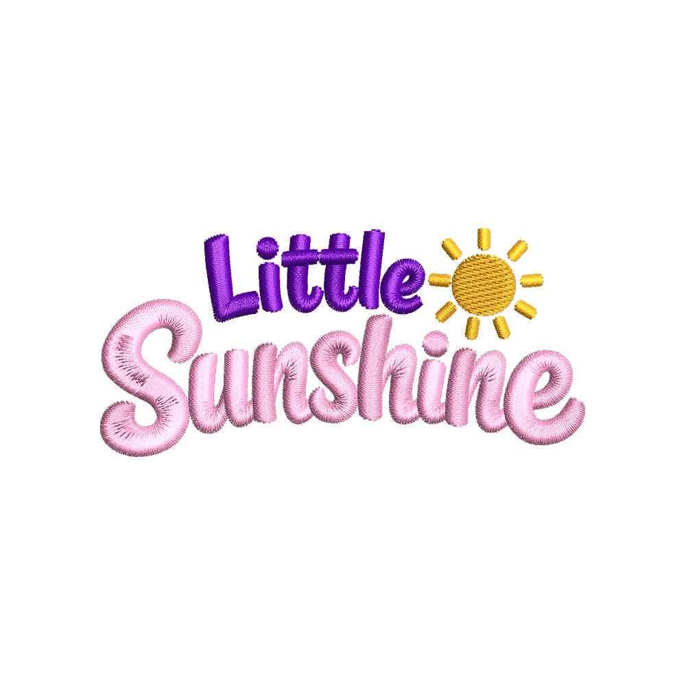 Little Sunshine Embroidery Design | Cute Baby Quote Nursery Bodysuit Design - SG30062602