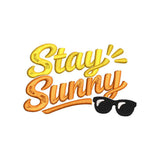 Stay Sunny Embroidery Design | Funny Summer Quote Beach Vacation Shirt Design - SG30062606