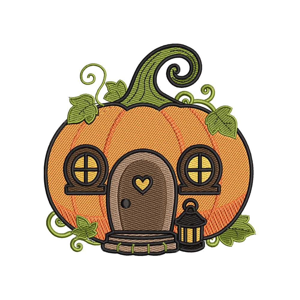 Halloween Pumpkin House Embroidery Design - SG30072601