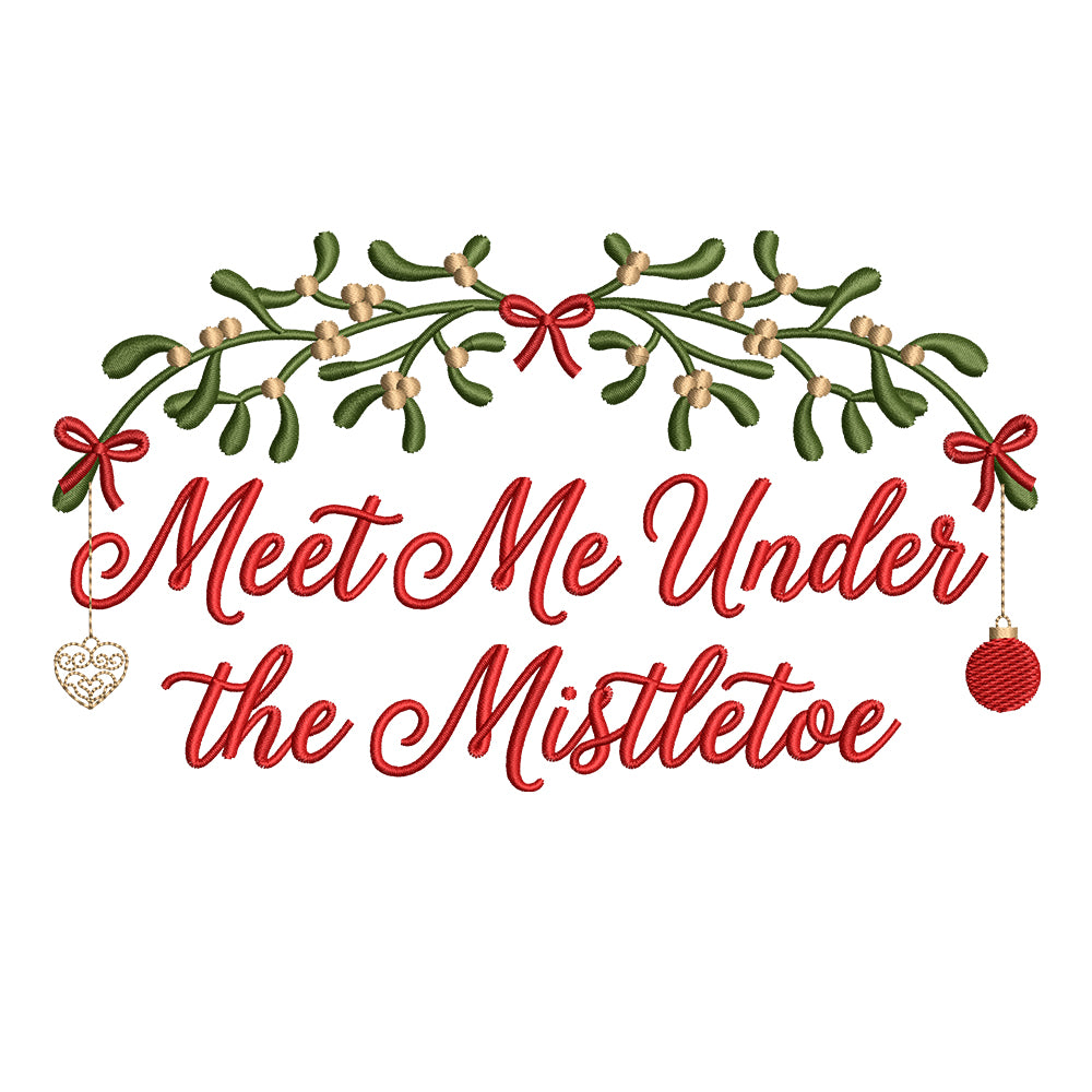 Meet Me Under the Mistletoe Christmas Embroidery Design - SG30092601