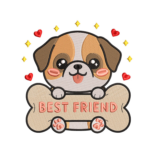 Best Friend Puppy Embroidery Design - SG310501