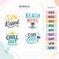 Summer Quotes Embroidery Bundle Beach Mode Sun Kissed Vacation