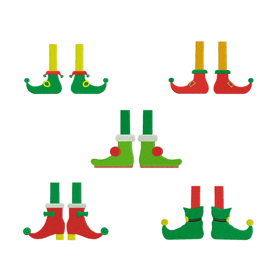 Christmas embroidery bundle elf legs