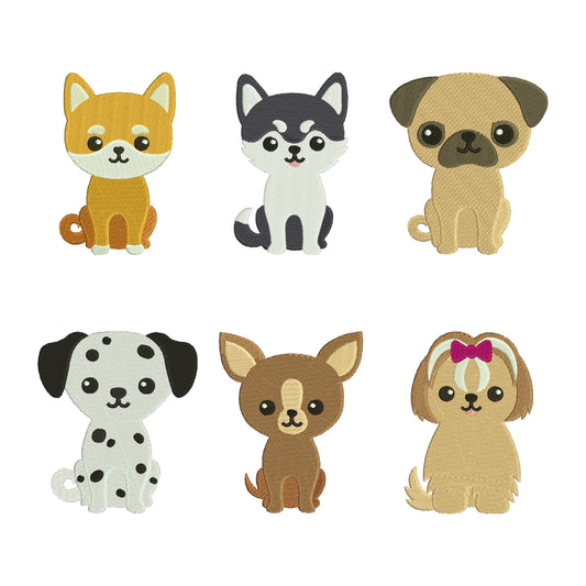 Cute Dogs machine embroidery animal bundle